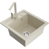 Mexen Vito granit sink 1-bowl with kitchen faucet Rita, beige - 6503-69-670300-69