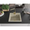 Mexen Vito 1-bowl granite sink with Rita kitchen faucet, beige - 6503-69-670300-50