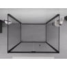 Mexen Exo-F 3S 3-sided Folding Shower Enclosure 70 x 80 cm, Transparent, Black - 816-070-080-70-00-3S