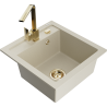 Mexen Vito 1-compartment granite sink with a kitchen mixer tap Rita, Beige - 6503-69-670300-50