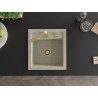 Mexen Vito 1-bowl granite sink with Rita kitchen faucet, beige - 6503-69-670300-50