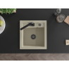 Mexen Vito granite kitchen sink 1-bowl with kitchen faucet Rita, beige - 6503-69-670300-70