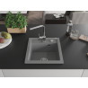 Mexen Vito granite kitchen sink 1-bowl with Rita kitchen faucet, gray - 6503-71-670300-00