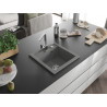 Mexen Vito 1-chamber granite sink with Rita kitchen faucet, gray - 6503-71-670300-00