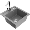 Mexen Vito 1-chamber granite sink with Rita kitchen faucet, gray - 6503-71-670300-00
