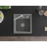 Mexen Vito Granite Sink 1-Bowl with Rita Kitchen Tap, Grey - 6503-71-670300-00