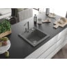 Mexen Vito 1-Bowl Granite Kitchen Sink with Rita Tap, Grey - 6503-71-670300-71