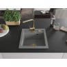 Mexen Vito granite kitchen sink 1-bowl with Rita kitchen tap, grey - 6503-71-670300-50