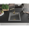 Mexen Vito granite sink 1-chamber with kitchen faucet Rita, gray - 6503-71-670300-50
