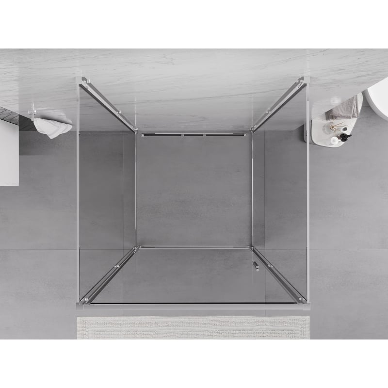 Mexen Exo-3S 3-sided pivot shower cabin 90 x 90 cm, transparent, chrome - 817-090-090-01-00-3S