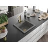 Mexen Vito granite kitchen sink 1-bowl with Rita kitchen tap, grey - 6503-71-670300-50