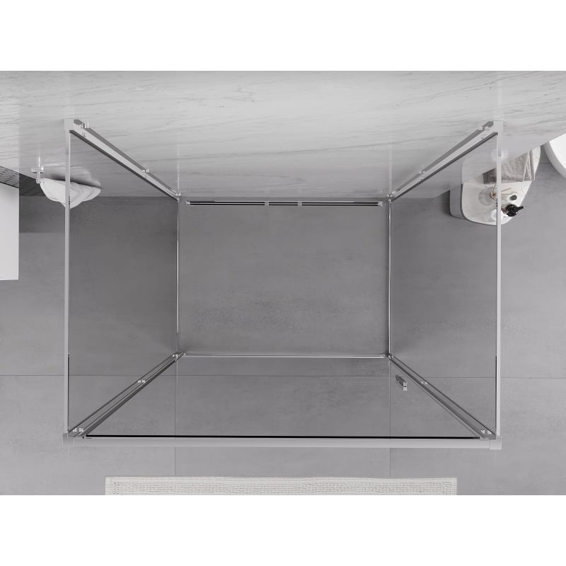 Mexen Exo-3S three-sided hinged shower enclosure 90 x 70 cm, transparent, chrome - 817-090-070-01-00-3S