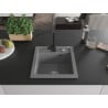 Mexen Vito 1-bowl granite sink with Rita kitchen tap, grey - 6503-71-670300-70