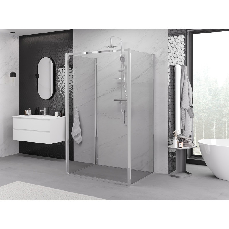 Mexen Exo-B 3S 3-sided swing shower enclosure 95 x 85 cm, transparent, chrome - 817-095-085-01-00-3S