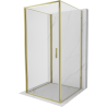 Mexen Exo-3S 3-sided swing shower cabin 80 x 80 cm, transparent, gold - 817-080-080-50-00-3S