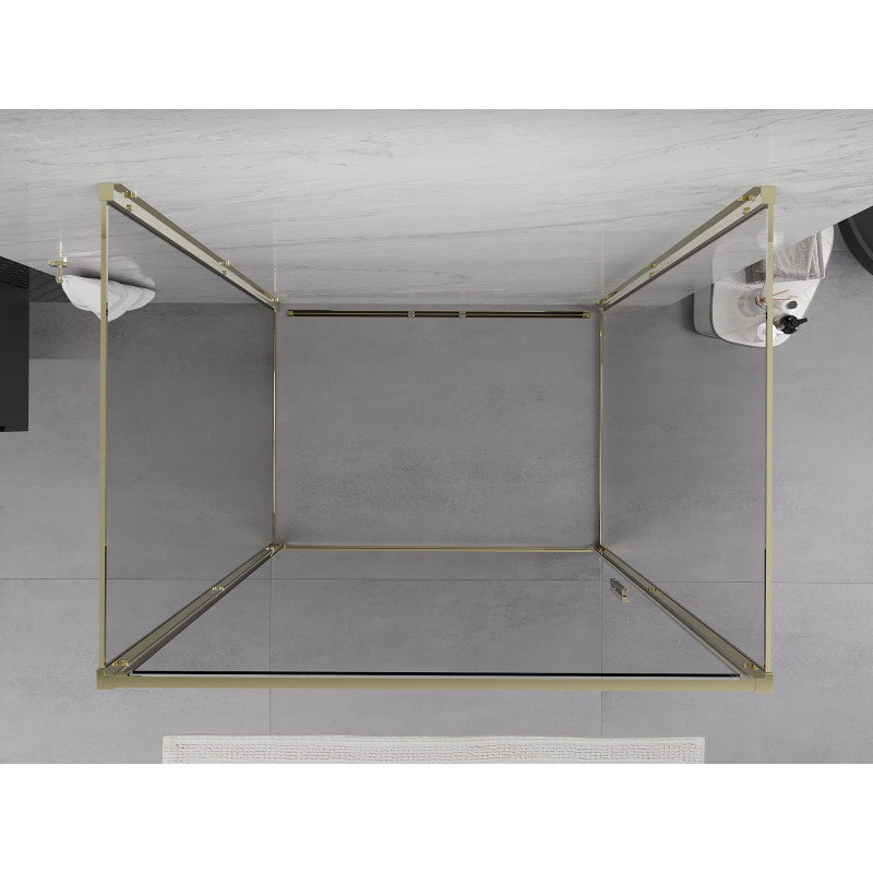 Mexen Exo-B 3S 3-wall Hinged Shower Cabin 80 x 70 cm, Transparent, Gold - 817-080-070-50-00-3S