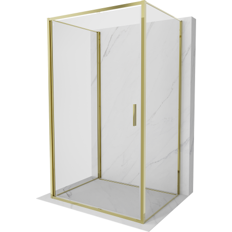 Mexen Exo-B 3S 3-sided shower cabin, hinged 90 x 70 cm, transparent, gold - 817-090-070-50-00-3S