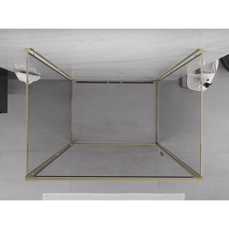 Mexen Exo-3S 3-wall pivot shower cabin 100 x 75 cm, transparent, gold - 817-100-075-50-00-3S