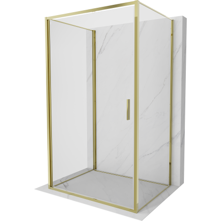 Mexen Exo-B 3S 3-wall swing shower cabin 100 x 80 cm, transparent, gold - 817-100-080-50-00-3S