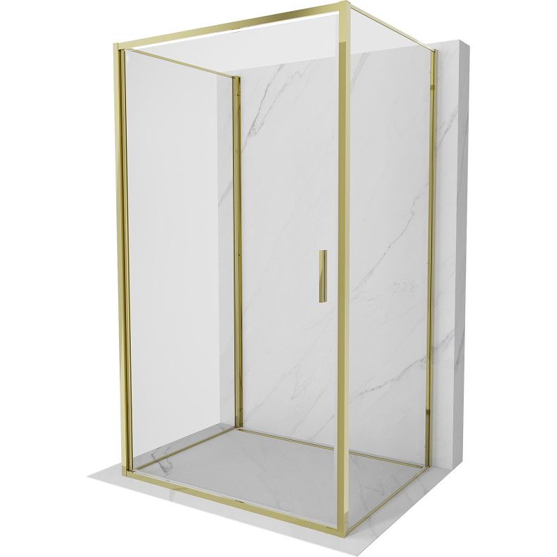 Mexen Exo-B 3S 3-sided shower cabin, hinged 80 x 100 cm, transparent, gold - 817-080-100-50-00-3S