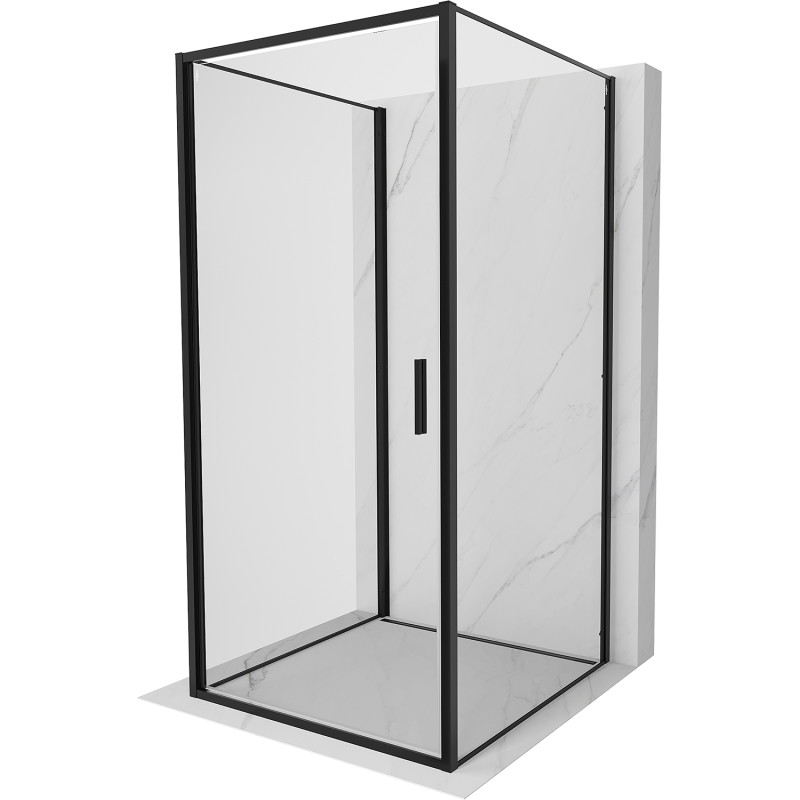 Mexen Exo-B 3S 3-wall hinged shower cabin 70 x 70 cm, transparent, black - 817-070-070-70-00-3S