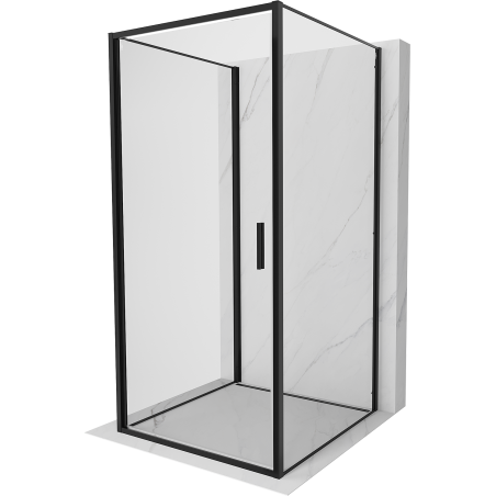 Mexen Exo-B 3S 3-wall shower cabin with hinged doors 80 x 80 cm, transparent, black - 817-080-080-70-00-3S