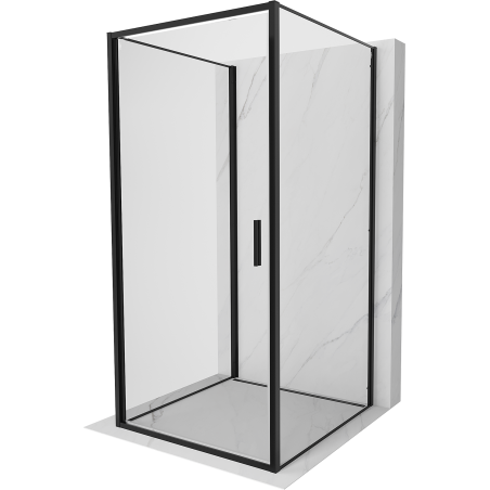 Mexen Exo-3S 3-wall swing shower cabin 95 x 95 cm, transparent, black - 817-095-095-70-00-3S