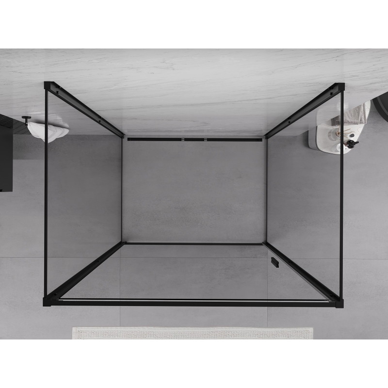 Mexen Exo-B 3S 3-wall pivot shower enclosure 100 x 70 cm, transparent, black - 817-100-070-70-00-3S