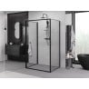 Mexen Exo-3S 3-sided Shower Enclosure, Hinged, 90 x 80 cm, Transparent, Black - 817-090-080-70-00-3S