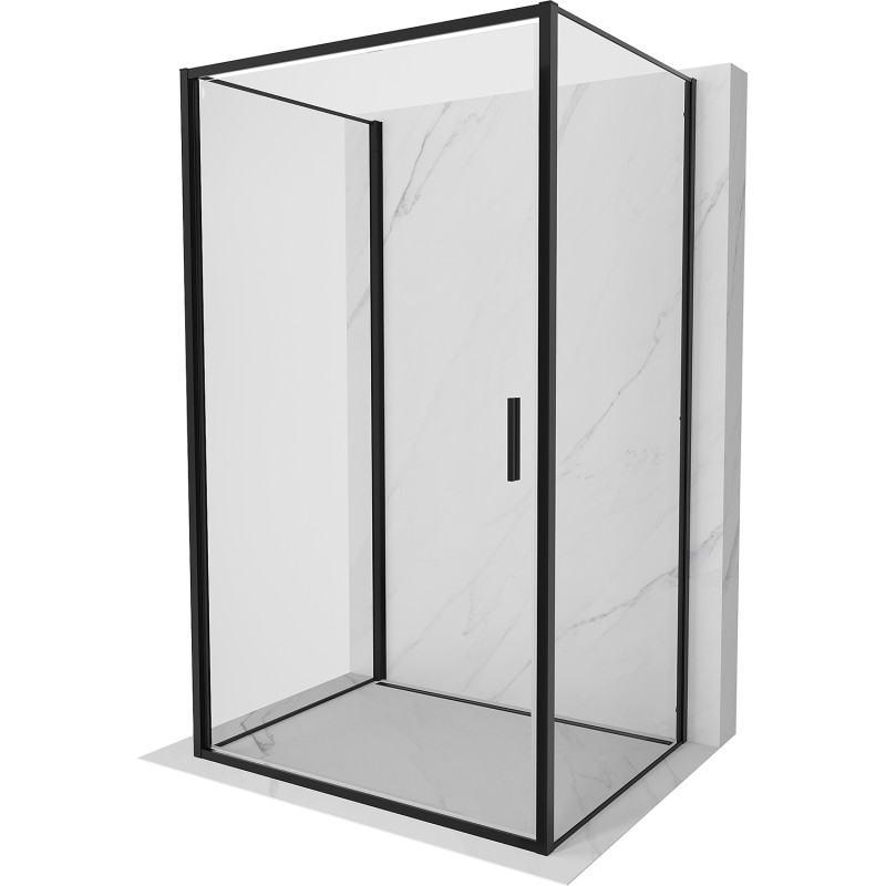 Mexen Exo-B 3S 3-walled shower enclosure, hinged 80 x 95 cm, transparent, black - 817-080-095-70-00-3S