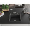 Mexen Vito 1-bowl granite sink with Rita kitchen faucet, black speckled - 6503-76-670300-00