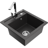 Mexen Vito 1-compartment granite sink with a kitchen mixer tap Rita, spotted black - 6503-76-670300-00