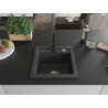 Mexen Vito 1-bowl granite sink with kitchen faucet Rita, black speckled - 6503-76-670300-70