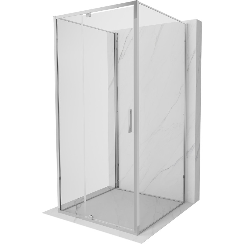Mexen Exo-R 3S 3-wall swing shower enclosure 95 x 95 cm, transparent, chrome - 819-095-095-01-00-3S