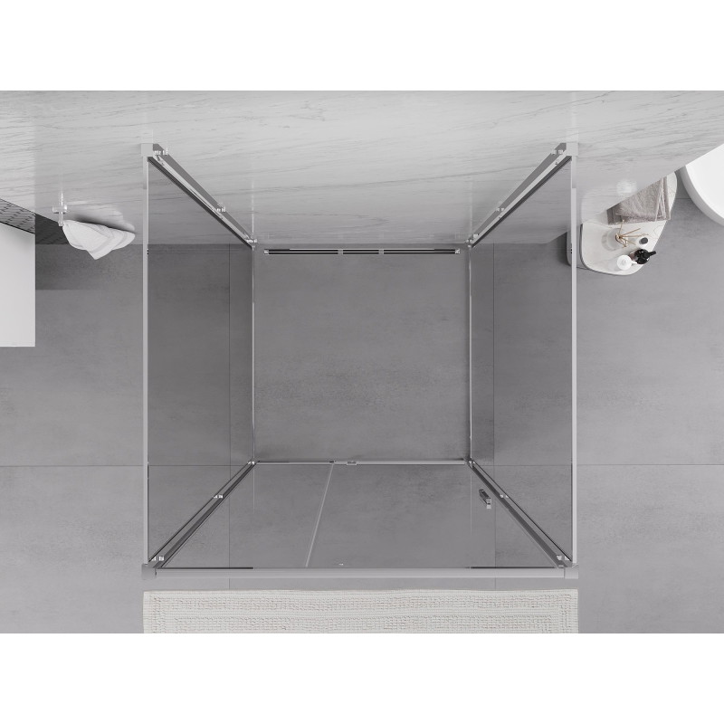 Mexen Exo-R 3S 3-wall swing shower enclosure 95 x 95 cm, transparent, chrome - 819-095-095-01-00-3S