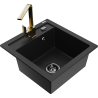 Mexen Vito 1-bowl granite sink with Rita kitchen tap, black - 6503-77-670300-50-B