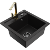 Mexen Vito granite kitchen sink 1-bowl with Rita kitchen faucet, black - 6503-77-670300-50-B