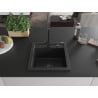 Mexen Vito 1-bowl granite sink with Rita kitchen faucet, black - 6503-77-670300-70-B
