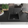 Mexen Vito granite 1-bowl sink with Rita kitchen faucet, black - 6503-77-670300-70