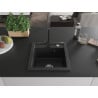 Mexen Vito granite sink 1-bowl with kitchen tap Rita, black - 6503-77-670300-70