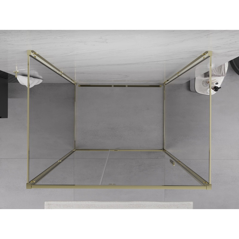 Mexen Exo-R 3S 3-sided pivot shower enclosure 115 x 70 cm, transparent, gold - 819-115-070-50-00-3S