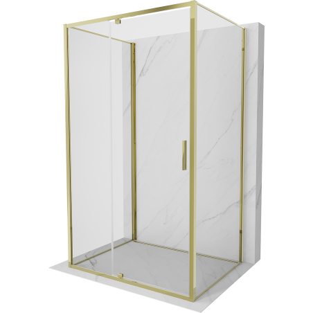 Mexen Exo-3S 3-wall swing shower cabin 135 x 70 cm, transparent, gold - 819-135-070-50-00-3S