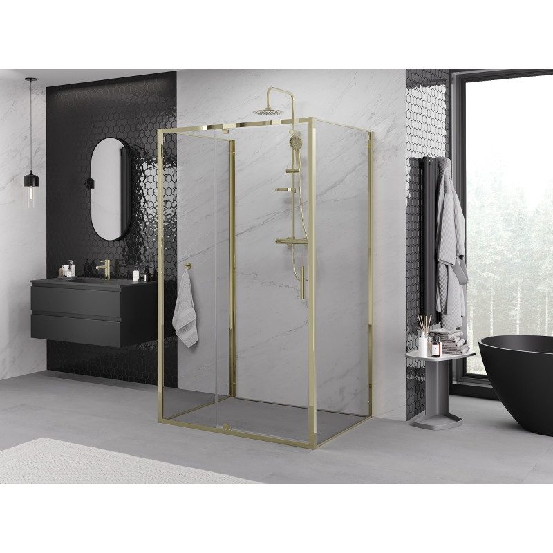 Mexen Exo-R 3S 3-sided pivot shower enclosure 105 x 85 cm, transparent, gold - 819-105-085-50-00-3S