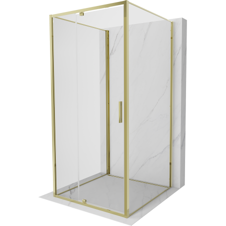 Mexen Exo-R 3S 3-wall hinged shower enclosure 95 x 95 cm, transparent, gold - 819-095-095-50-00-3S