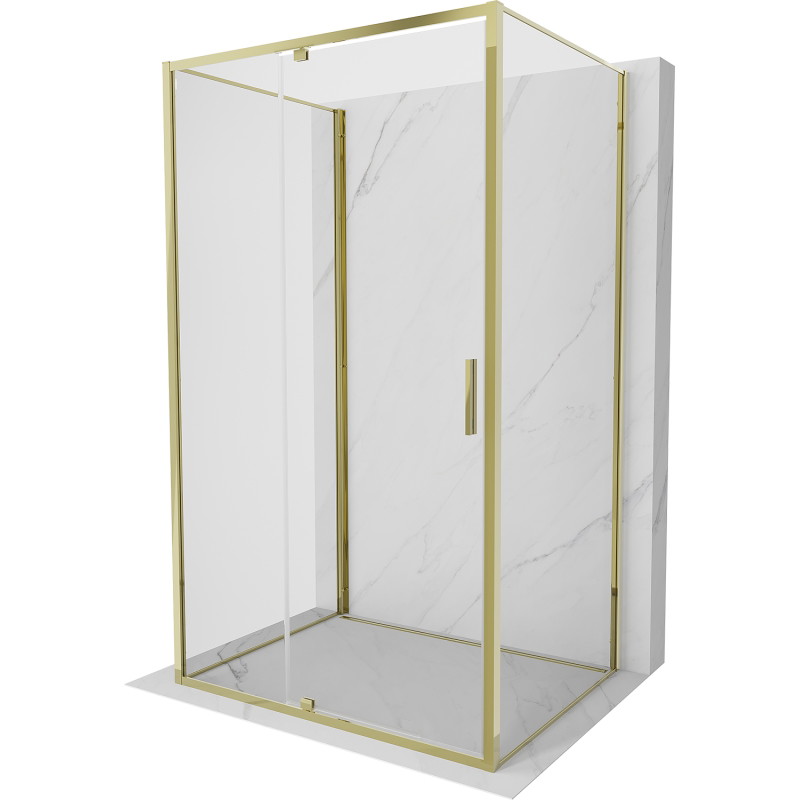Mexen Exo-R 3S 3-wall hinged shower cabin 115 x 95 cm, transparent, gold - 819-115-095-50-00-3S