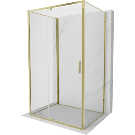 Mexen Exo-R 3S 3-wall hinged shower cabin 115 x 95 cm, transparent, gold - 819-115-095-50-00-3S