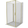 Mexen Exo-3S 3-wall hinged shower enclosure 100 x 100 cm, transparent, gold - 819-100-100-50-00-3S