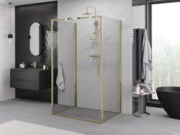 Mexen Exo-R 3S 3-walled Swing Shower Cabin 100 x 120 cm, Transparent, Gold - 819-100-120-50-00-3S