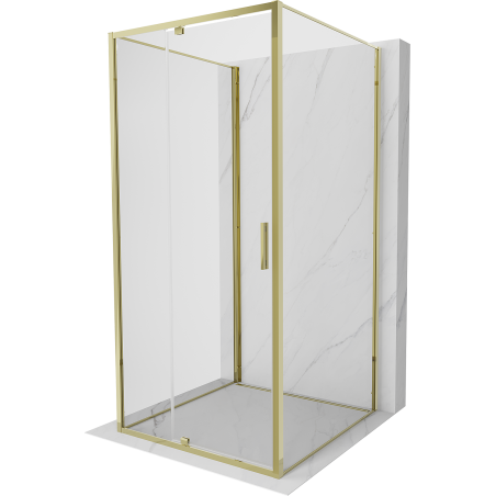 Mexen Exo-3S 3-sided hinged shower cabin 120 x 120 cm, transparent, gold - 819-120-120-50-00-3S