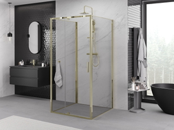 Mexen Exo-R 3S 3-wall pivot shower cabin 120 x 120 cm, transparent, gold - 819-120-120-50-00-3S